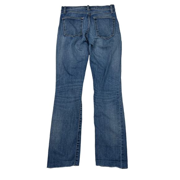 GAP Resolution Slim Straight Jeans Distressed Raw Hem Denim Stretch Womens 25R - Picture 2 of 8